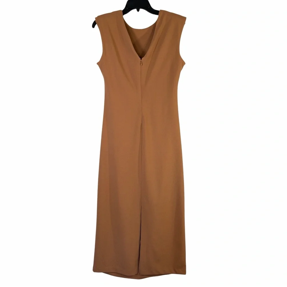 Alex Marie Ruched Side Sleeveless Midi Sheath Dress Size 6 Machine Washable